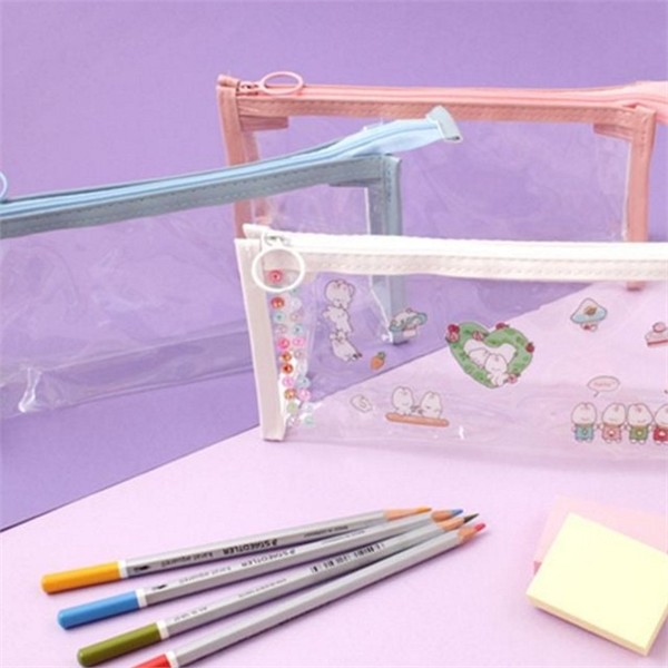 메이크업 pvc 파우치 22x10.5x5.5cm 다용도 투명 파우치 대용량 화장품 여행용 - 상품 이미지