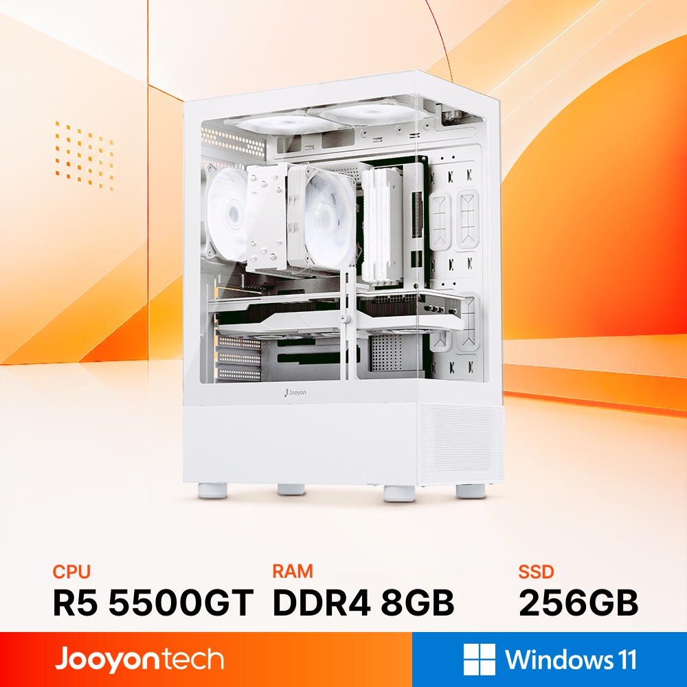 주연테크 MARINE D3v55GW 화이트 AMD 라이젠5 5500GT 사무용 가정용 게이밍 데스크탑 PC Windows11 Home - 상품 이미지