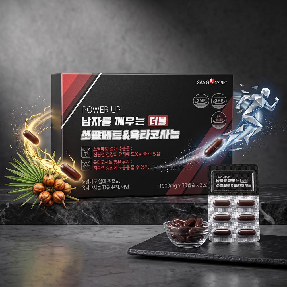 쏘팔메토 옥타코사놀 전립선 남자 정력 영양제 30캡슐 X 3EA (총 90EA) - 상품 이미지