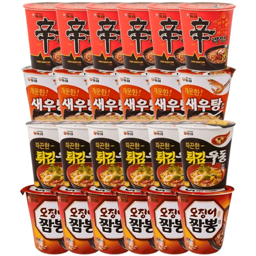 신라면+튀김우동+새우탕+오짬뽕 6입 x4개 (총24개) - 상품 이미지