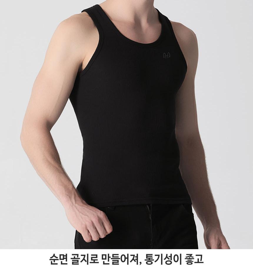 남자 이너 나시 남성 골지 나시 남자 망고 민소매 - 상세 이미지 5