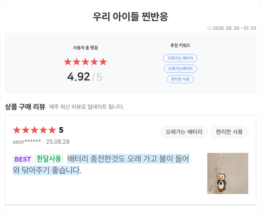 브러쉬베이비 WildOnes 펭귄 캐릭터 어린이용 전동칫솔(충전용) 판매처 상세 정보 이미지 2