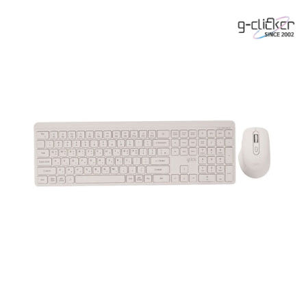 지클릭커 오피스프로 WMK1100 무선 키보드 마우스 세트 (크림 화이트)