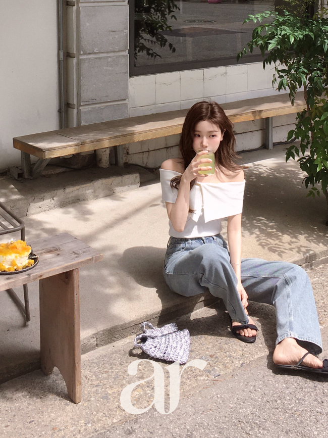 (국내제작) 케이프 카라 오프숄더 크롭 티셔츠 ts5083 - 상세 이미지 2
