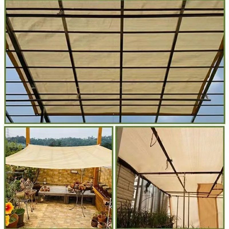 내구성 좋은 차양막 테라스 식물 온실 닭장 현관용 베이지 메쉬 블랙 2x2m - 상세 이미지 4