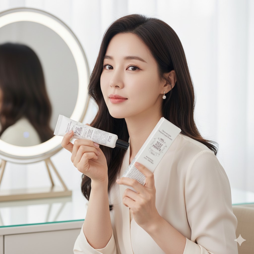 메이크업 지속력 좋은 아가시 실키 포어 프라이머 30g 모공 지우개 잔주름 커버 크림 - 상품 이미지