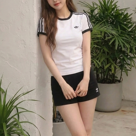 [당일출고] 아디다스 여자 반팔 티셔츠 삼선 오리지널 스트라이프 - 상세 이미지 4