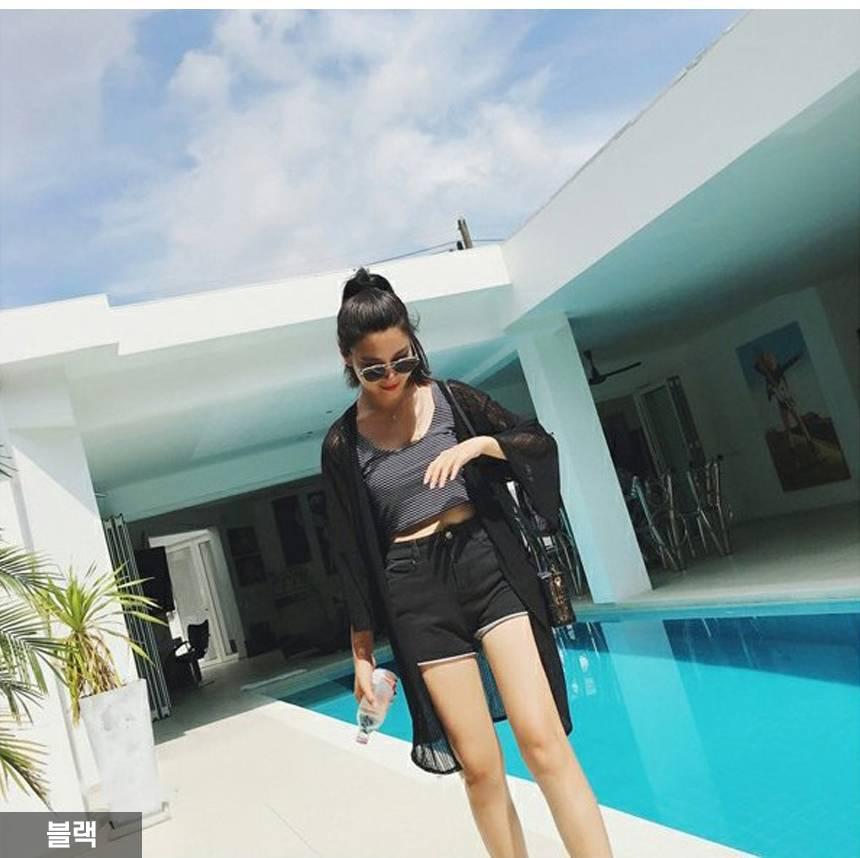 수영 가디건 쉬폰 수영 로브 여성 비치 룩 가디건 이미지 7