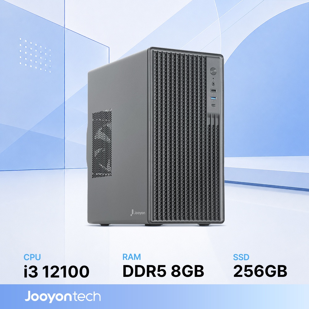 주연테크 홈오피스 굿워크 인텔 코어i3 12100 내장그래픽 DDR5 8G NVMe 256G 사무용 가정용 컴퓨터 D1v12100 블랙 상품 이미지