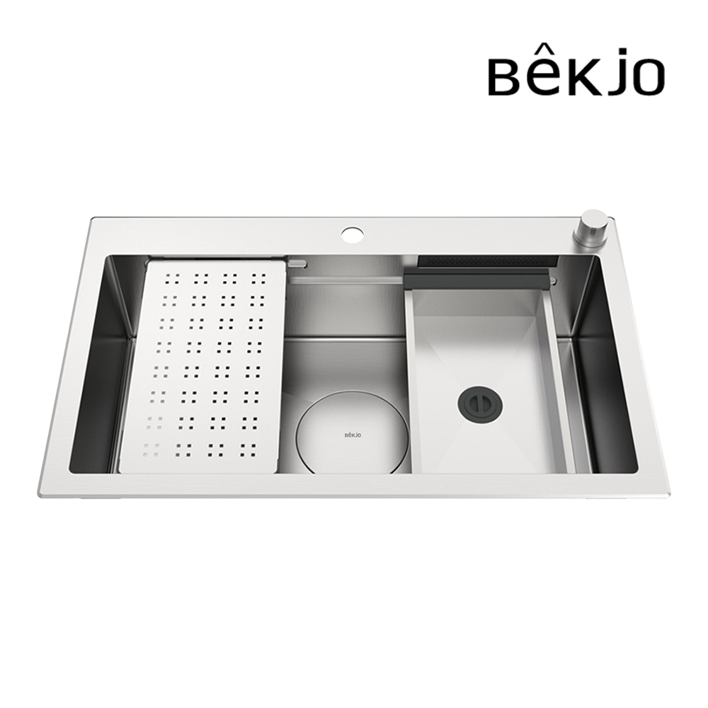 [전국설치] 백조씽크 레코85 사각 싱크볼 주방 싱크대 교체 폭포수전 점보먹 배수구 세트 이미지 3