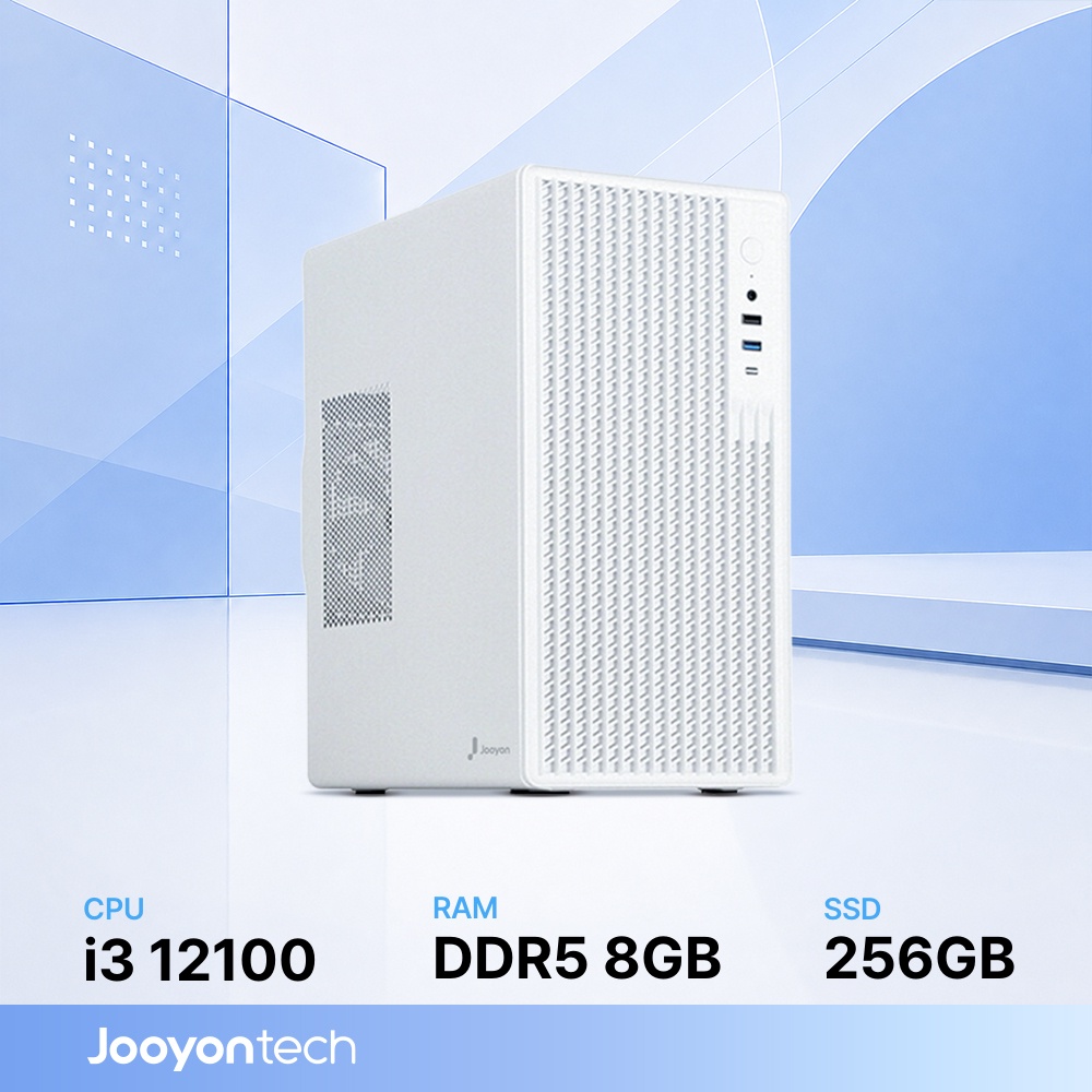 주연테크 홈오피스 굿워크 인텔 코어i3 12100 내장그래픽 DDR5 8G NVMe 256G 사무용 가정용 컴퓨터 D1v12100 화이트 상품 이미지