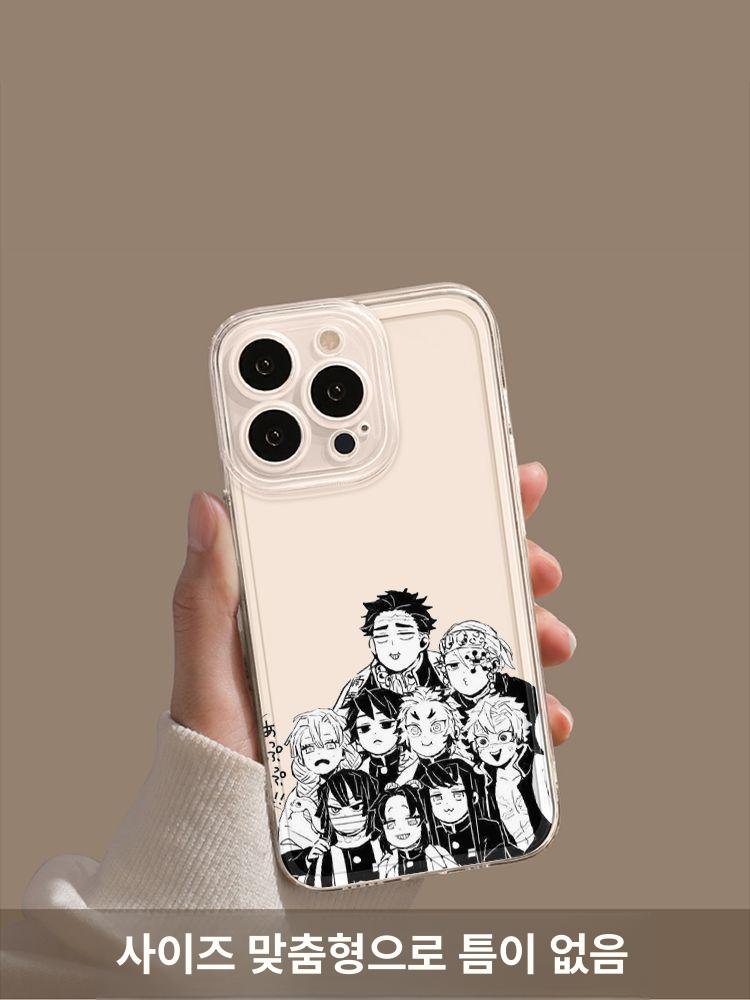 귀멸의 칼날 아이폰 케이스 16 15 귀살대 주 휴대폰 커버 소프트쉘 귀칼 25082002 투명 iPhone 16 - 상세 이미지 4