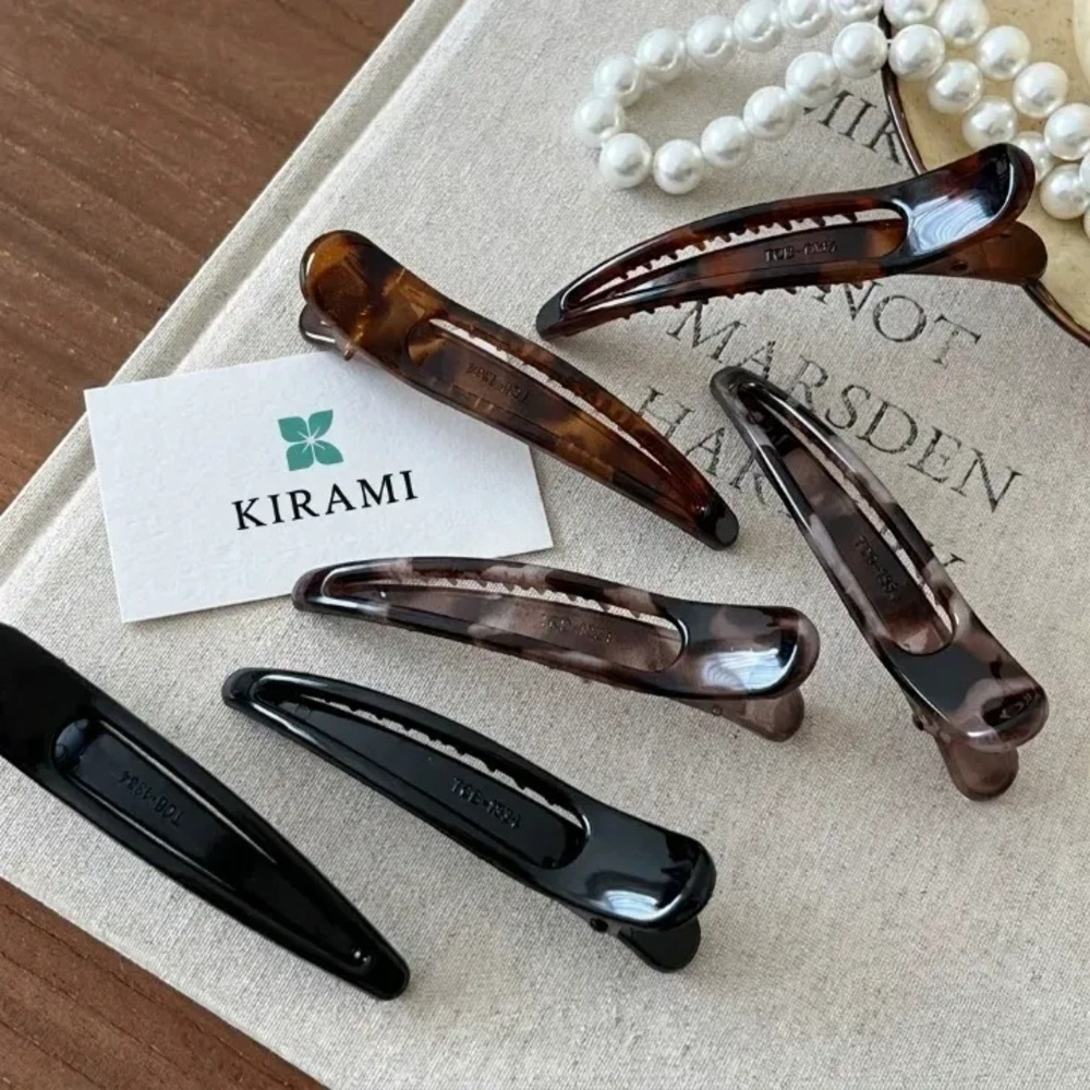 베이직 마블 집게핀 번헤어 포인트 옆머리 사이드핀 - 상세 이미지 5