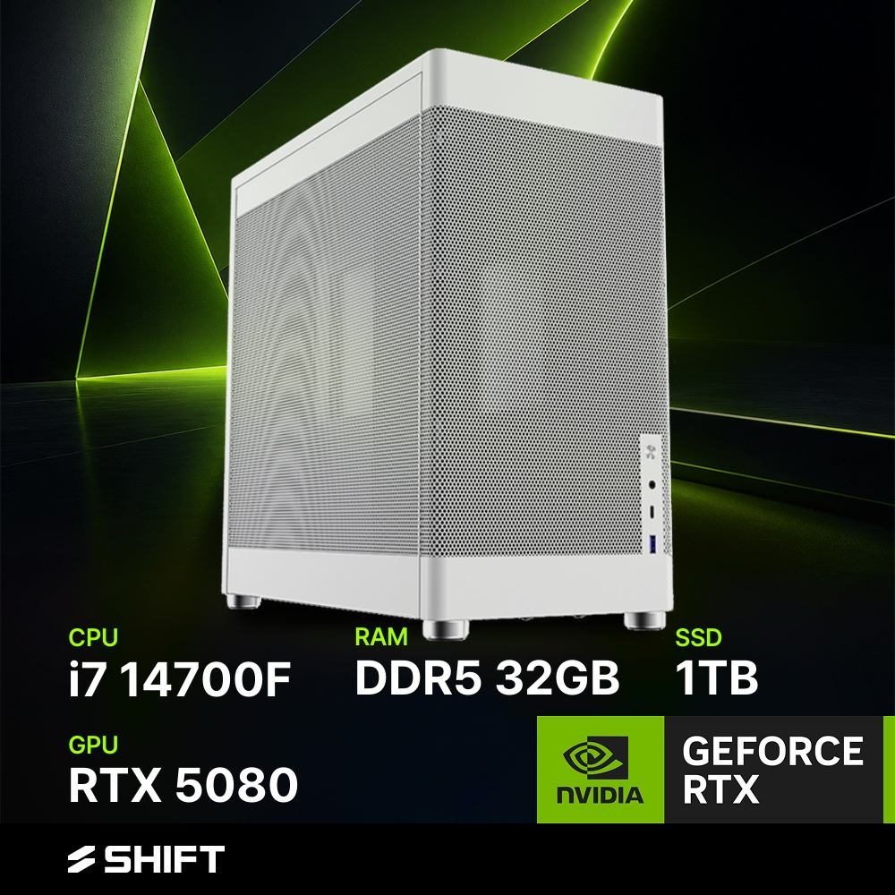 주연테크 리오나인 메쉬박스 CG347F58 화이트 인텔 i7 14700F RTX5080 게이밍 컴퓨터 브랜드PC - 상품 이미지