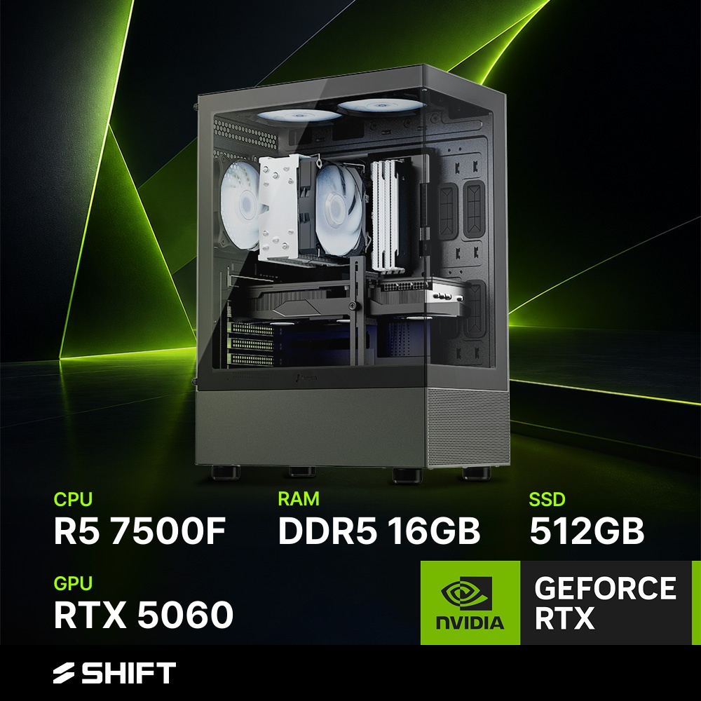 주연테크 MARINE D375F56 블랙 AMD 라이젠 7500F RTX 5060 게이밍 데스크탑 컴퓨터 브랜드PC - 상품 이미지