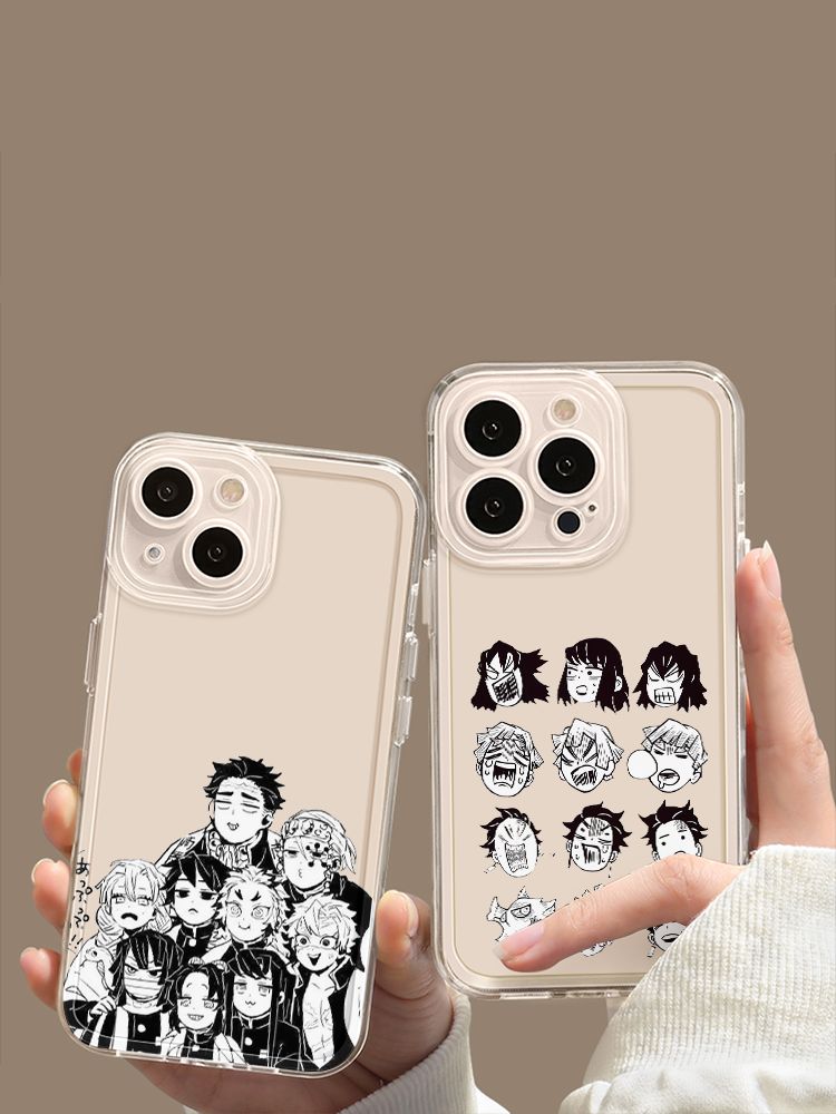 귀멸의 칼날 아이폰 케이스 16 15 귀살대 주 휴대폰 커버 소프트쉘 귀칼 25082002 투명 iPhone 16 - 상품 이미지