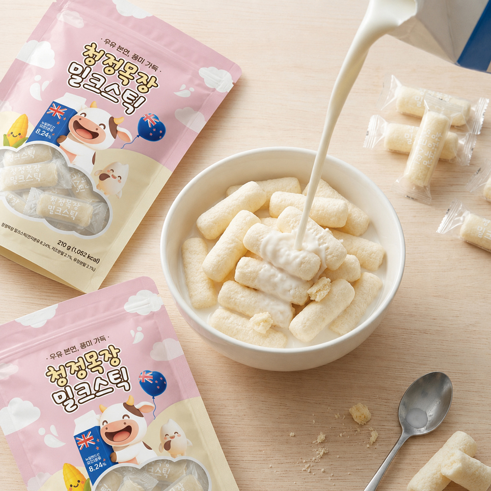 청정목장 밀크스틱 개별포장 우유 과자 간식 우유맛, 210g, 1개 이미지 7