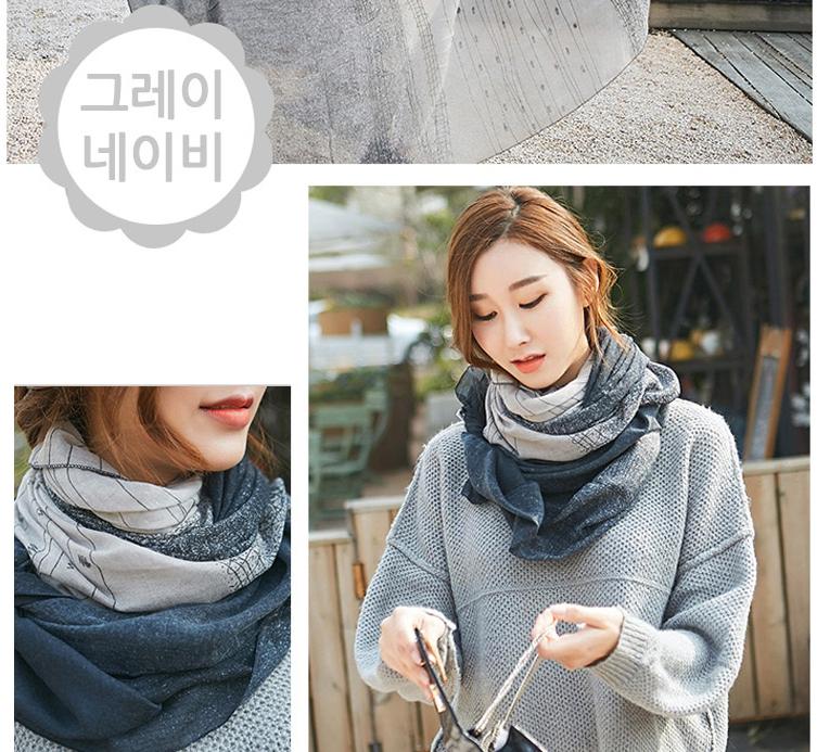 겨울목스카프 가을 하늘색목도리 봄가을 이미지 7