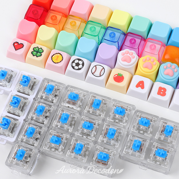 LED 기계식 키보드 키캡 키링 클릭커 부자재 휴대용 스트레스 해소 장난감 4종 A1019 상품 이미지