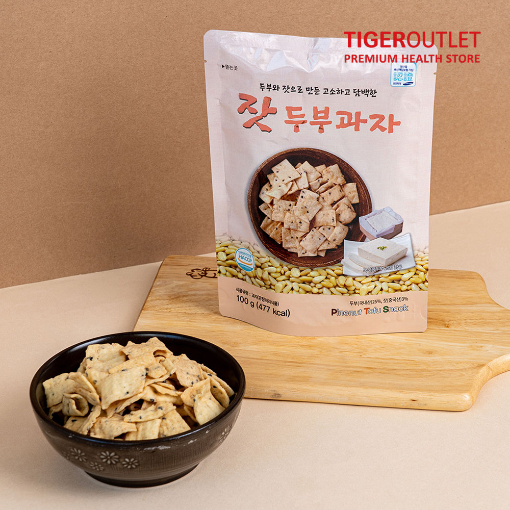 국산콩 수제 잣 두부과자 구운 두부칩 임산부 저당 간식 20개 이미지 6
