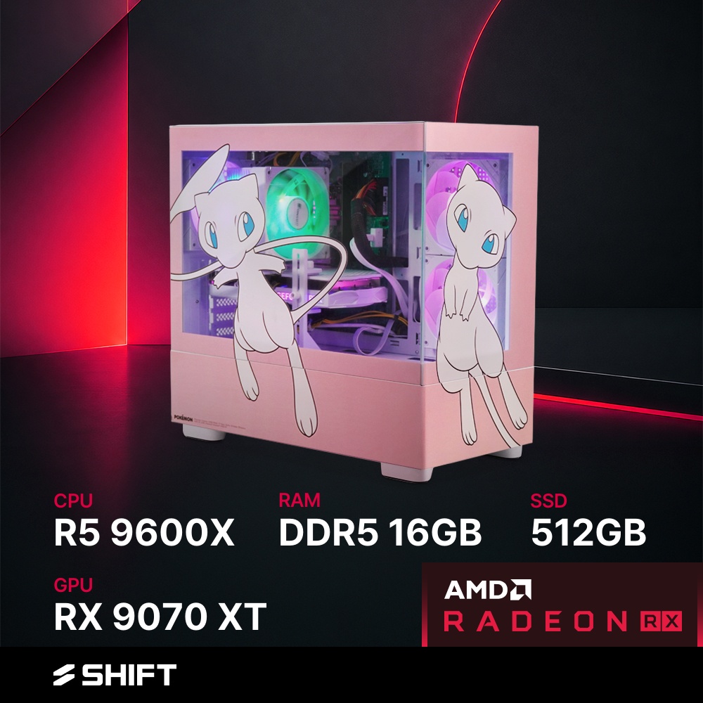 주연테크 포켓몬스터 PC 라이젠 9600X RX 9070 XT RAM 16GB SSD 512GB PKM96X97XT2-W 뮤 - 상품 이미지