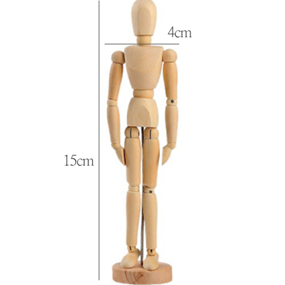 데생용인테리어구체관절인형 스케치용장식용목각인형 원목홈데코 14cm - 상세 이미지 5