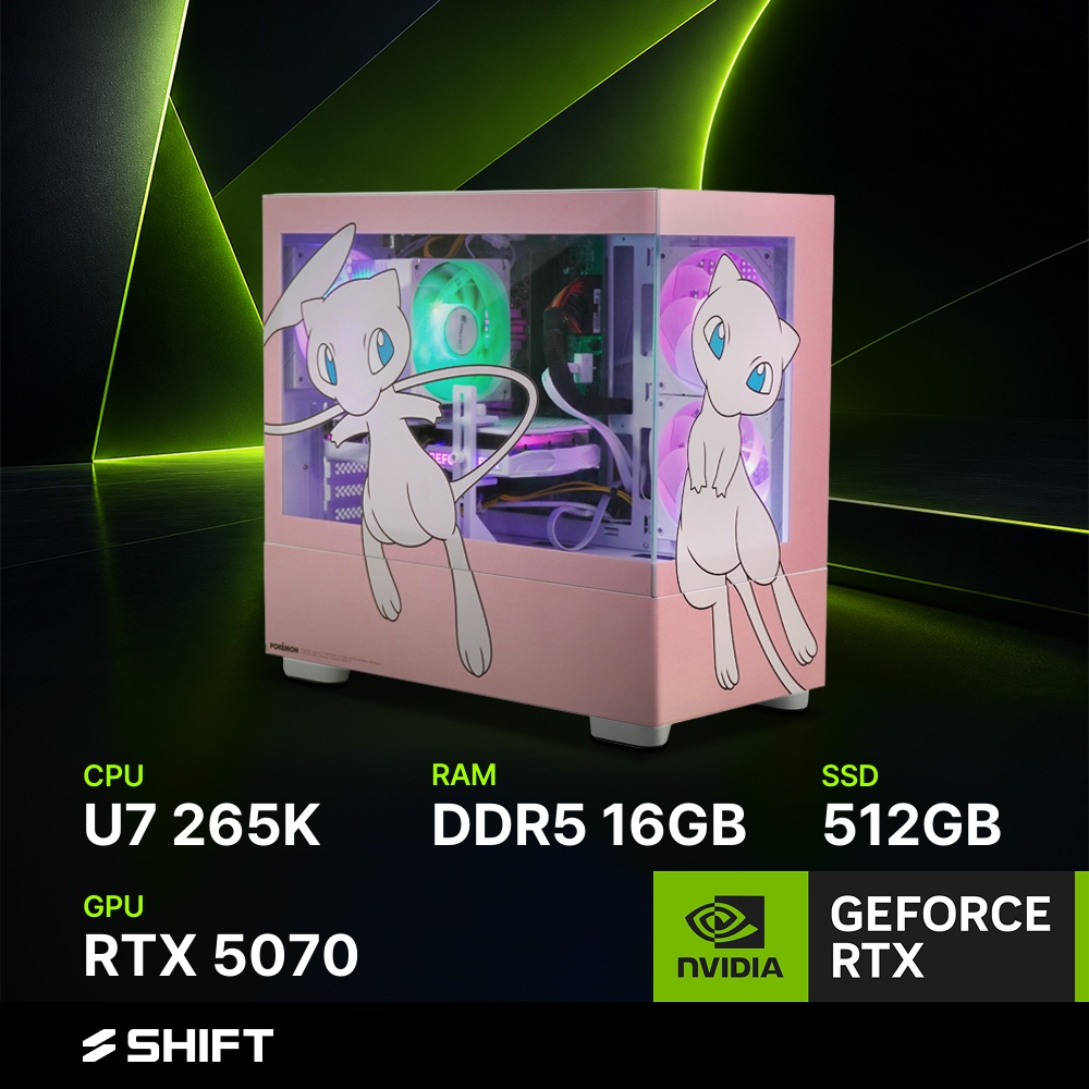 주연테크 포켓몬스터 PC 인텔 울트라2 265K RTX 5070 RAM 16GB SSD 512GB PKM265K57-W 뮤 - 상품 이미지