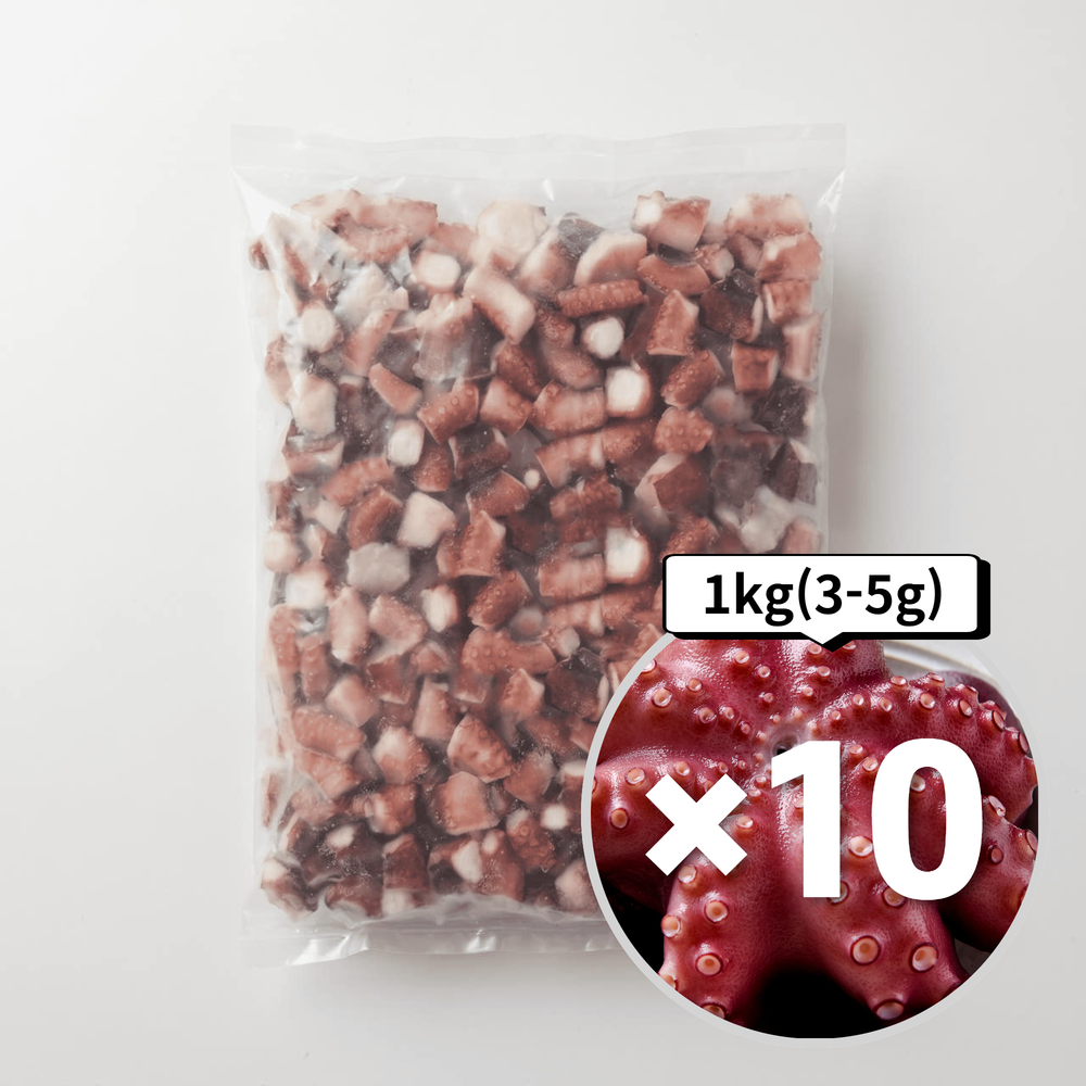 타코야끼 문어 필리핀 자숙다리 컷팅사이즈 중(3-5g) 1kg, 10개 - 상품 이미지