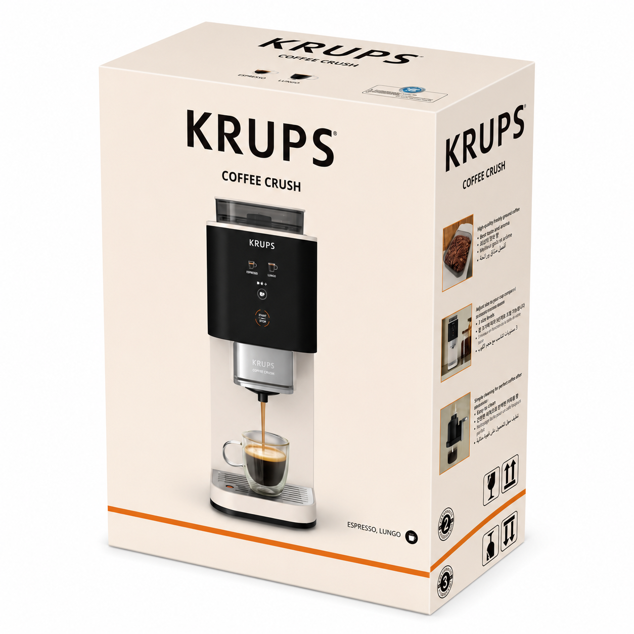 [원두증정] KRUPS 크룹스 초슬림 전자동 커피머신 커피크러쉬 아이보리 SA4001K0 가정용 에스프레소 머신 홈카페 대표 이미지