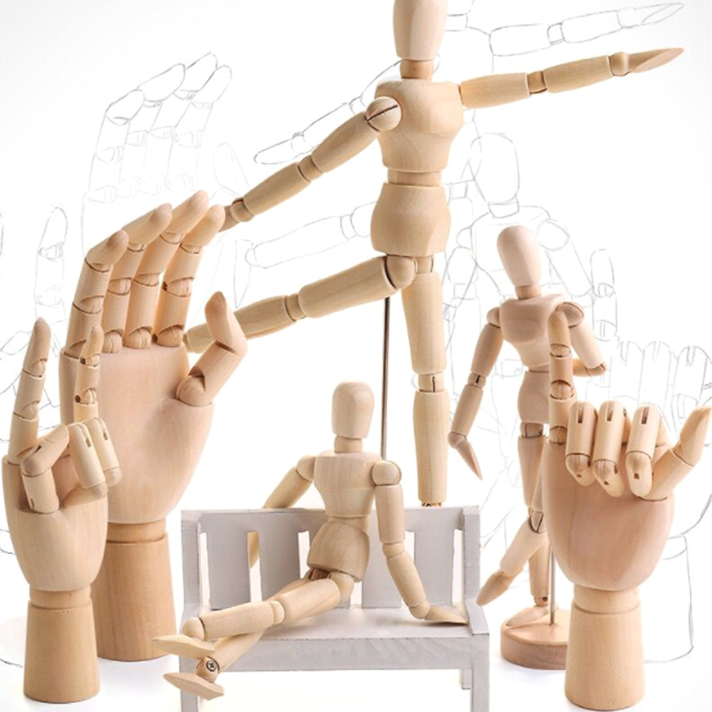 데생용인테리어구체관절인형 스케치용장식용목각인형 원목홈데코 14cm - 상세 이미지 4