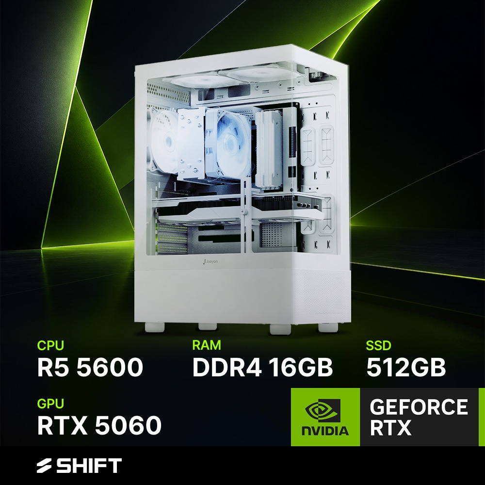 주연테크 MARINE D35656 화이트 AMD 라이젠 5600 RTX 5060 게이밍 데스크탑 컴퓨터 브랜드PC - 상품 이미지