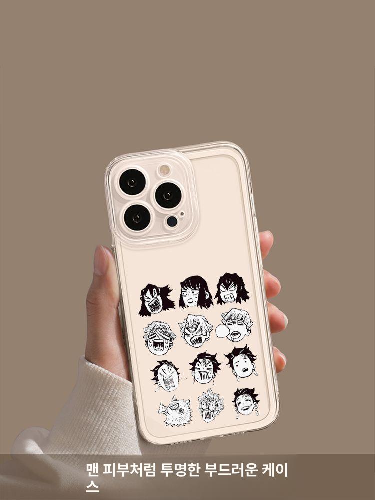 귀멸의 칼날 아이폰 케이스 16 15 귀살대 주 휴대폰 커버 소프트쉘 귀칼 25082002 투명 iPhone 16 - 상세 이미지 3