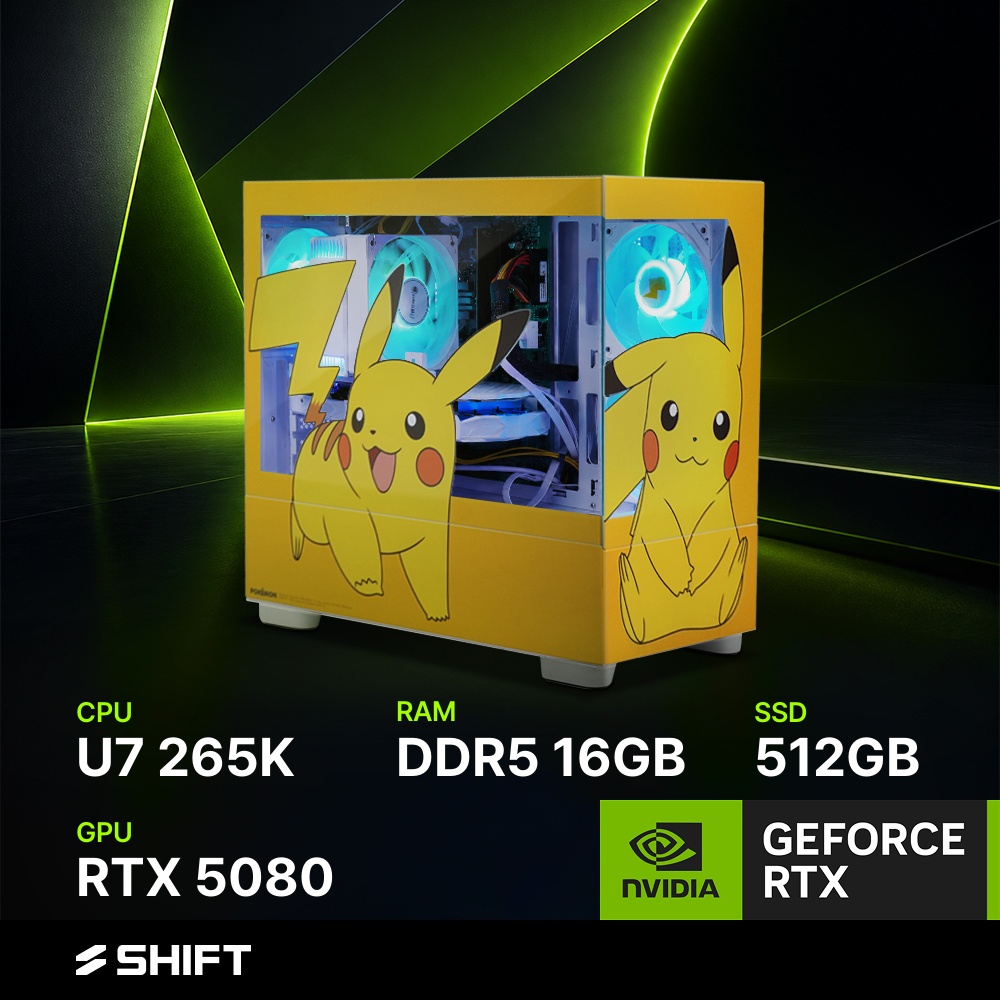주연테크 포켓몬스터 PC 인텔 울트라2 265K RTX 5080 RAM 16GB SSD 512GB PKP265K58-W 피카츄 - 상품 이미지