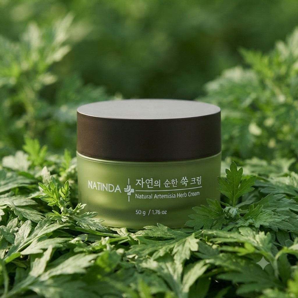 고농축 고영양 크림 나틴다 자연 담은 순한 쑥크림 50g 저자극 진정 보습 영양 - 상품 이미지