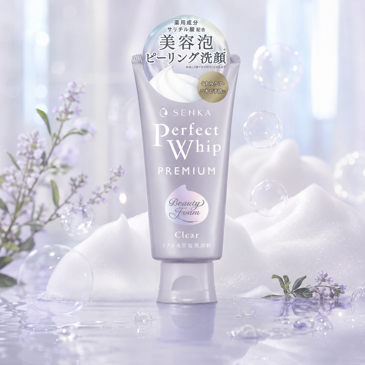 일본 센카 프리미엄 퍼펙트 휩 클리어 클렌징폼 120g - 상품 이미지