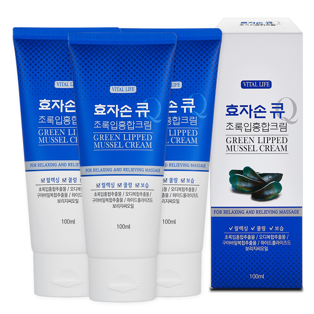 벤스랩 효자손큐 초록입홍합 크림 100ml, 3개