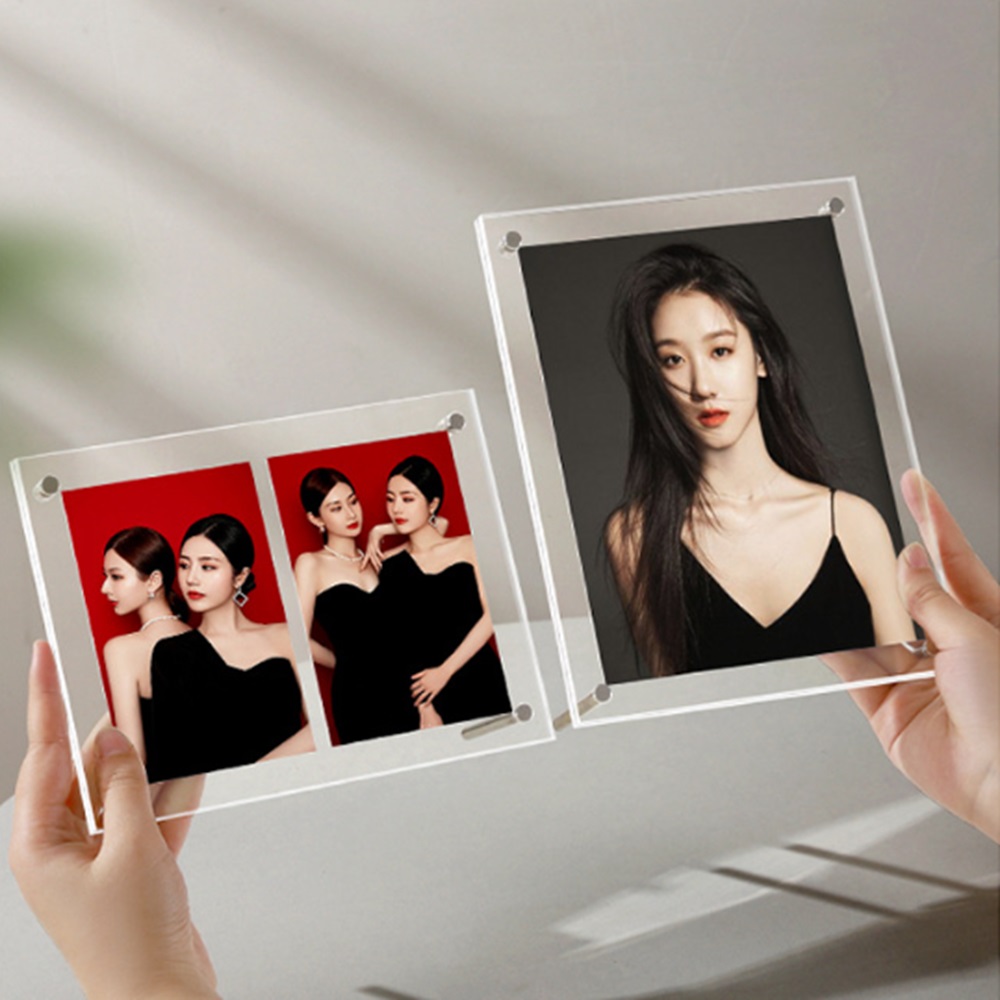 홈데코 인테리어 투명 아크릴 사진 액자 스탠드 탁상 포토 프레임 4x6 5x7 - 상품 이미지