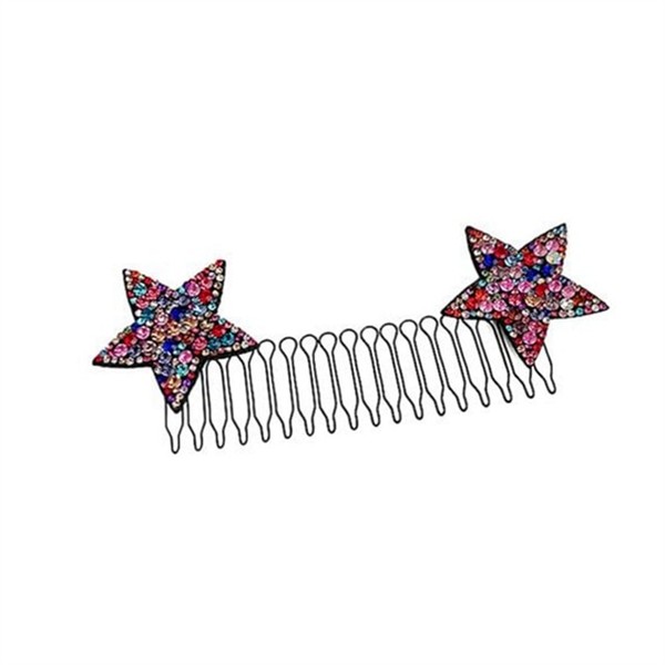 포인트 큐빅별 머리핀 13x4.3cm 블링블링 헤어핀 고정핀 잔머리 뒷머리 장식 - 상세 이미지 2