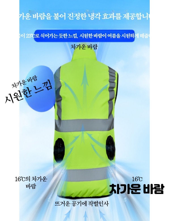 작업 조끼 주차관리 야간 여름 노가다 유니폼 쿨링 알바 관리자 신호수 통풍 형광 - 상세 이미지 2