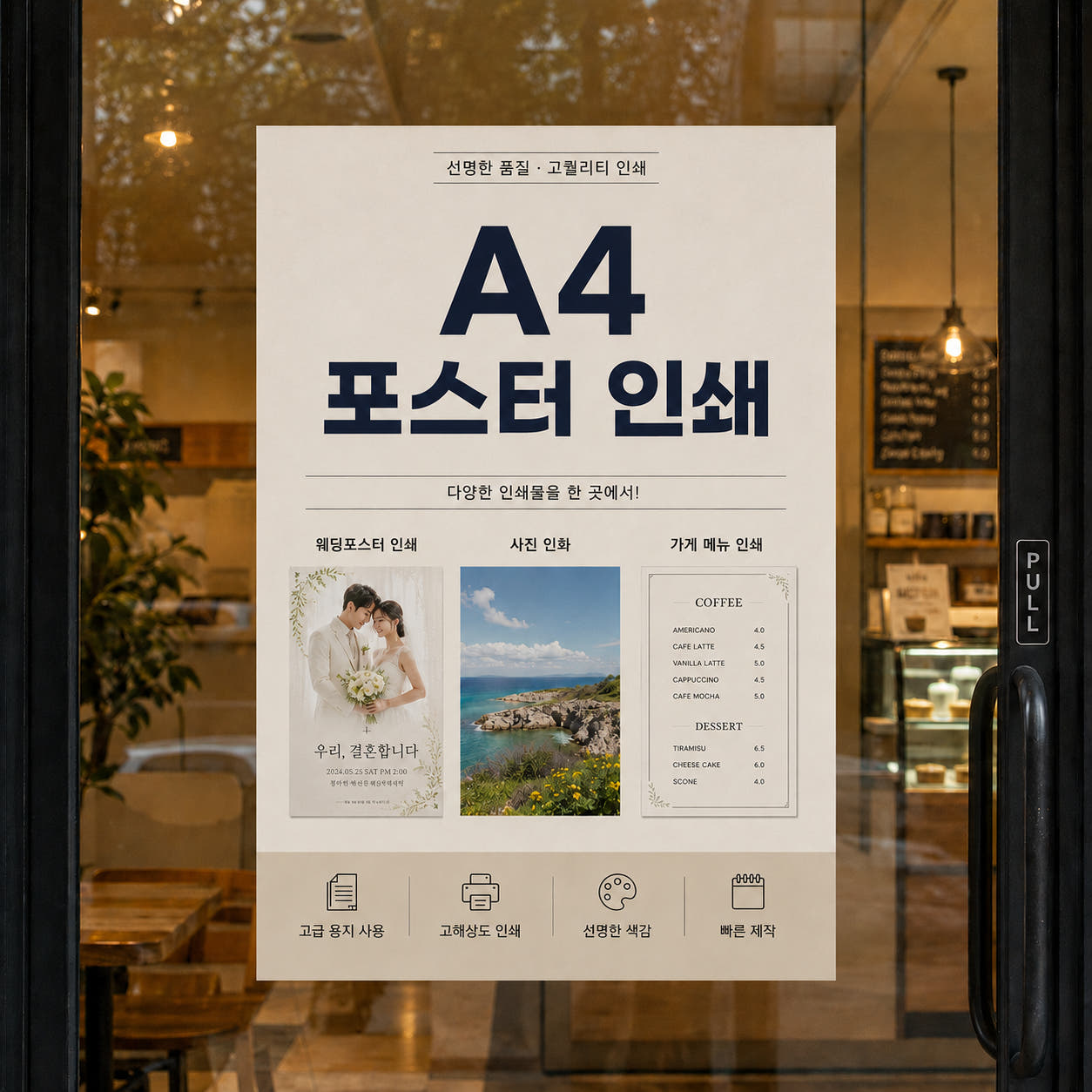 당일 출고 포스터 인쇄 제작 인화 소량 주문제작 반광택 인화지, A4 (21 x 29.7cm), 235g - 상품 이미지