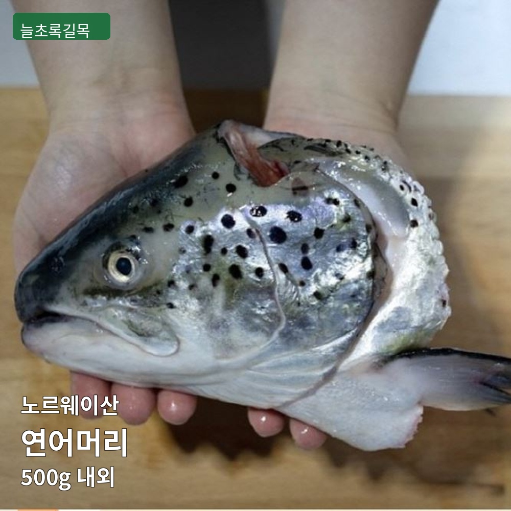 노르웨이 연어머리 500g 구이 조림용 냉동 연어 특수부위 - 상품 이미지