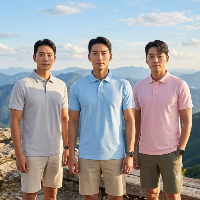 밀레 남성 여름 테잎 포인트 피케 소재 아웃도어 반팔 티셔츠 - 상세 이미지 2
