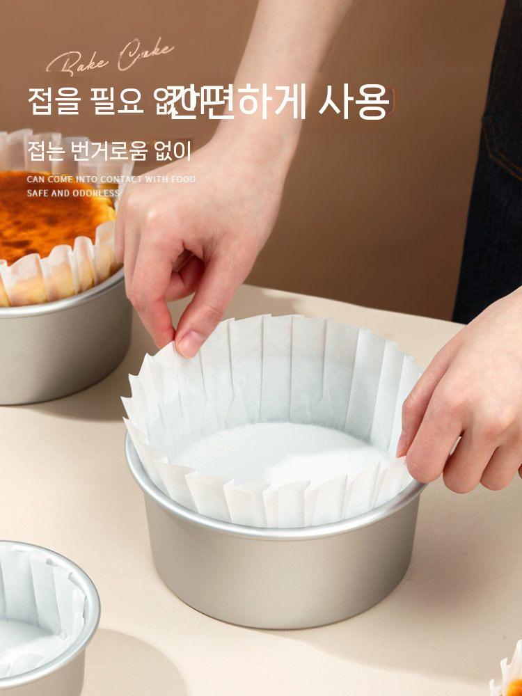 유산지 케이크틀 분리형 도구 요리 베이킹 치즈케이크 4인치 50장 - 상세 이미지 4