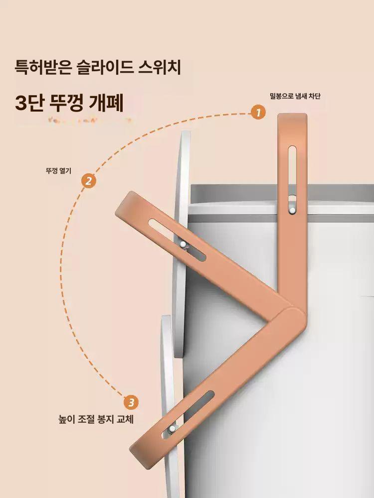 벽걸이 휴지통 주방 욕실 화장실 뚜껑형 쓰레기통 걸이식 수납 소형 7L 노르딕그레이 - 상세 이미지 4