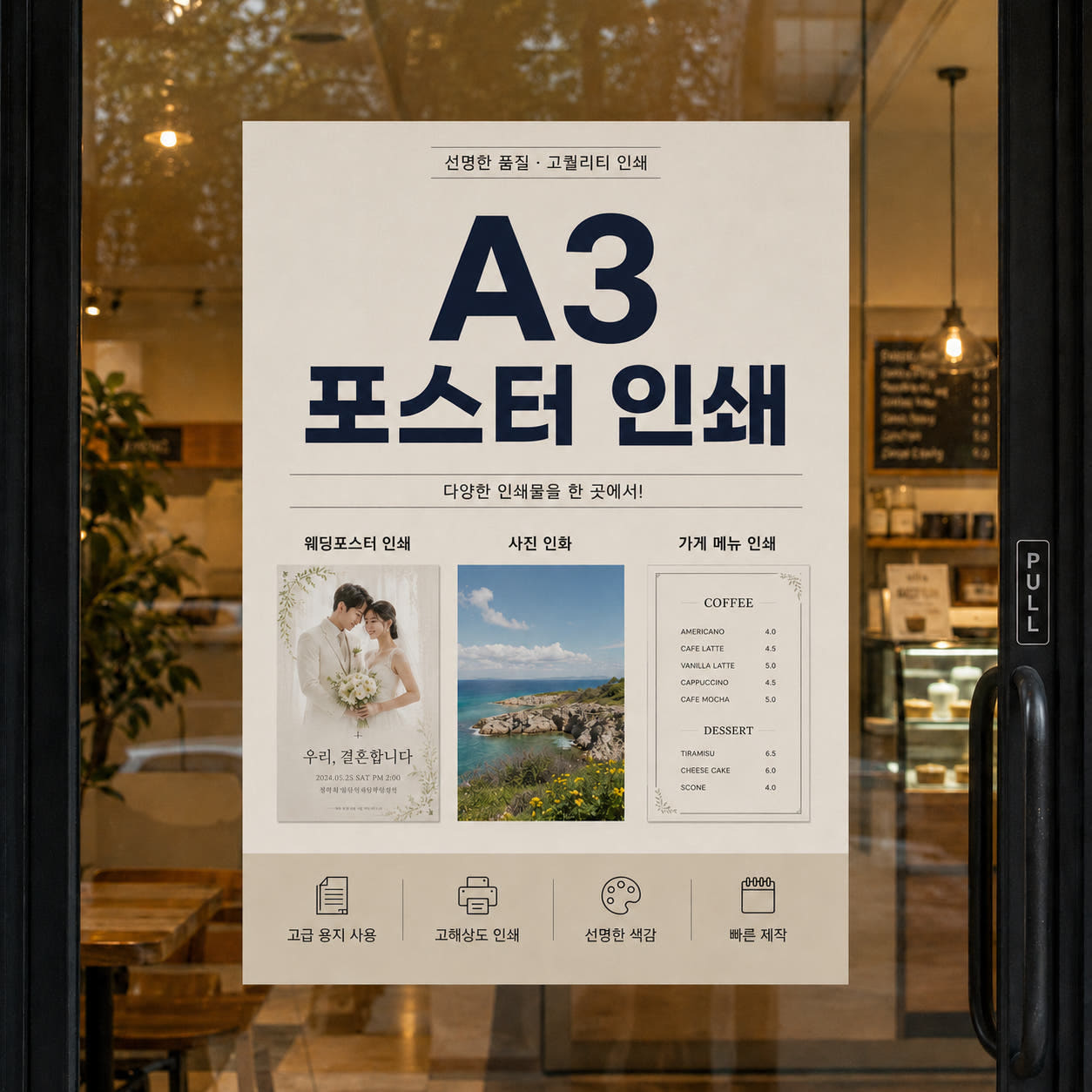 당일 출고 포스터 인쇄 제작 인화 소량 주문제작 반광택 인화지, A3 (29.7 x 42cm), 235g - 상품 이미지