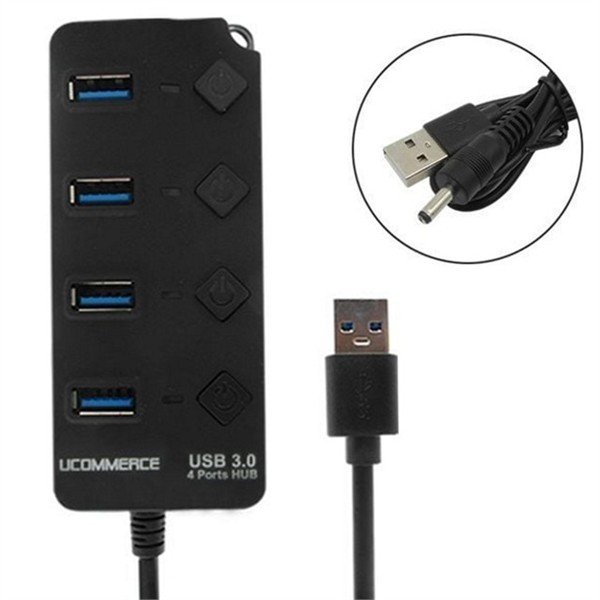 멀티포트 유전원 usb 허브 4포트 고속 usb 3.0 허브 데스크탑 - 상품 이미지