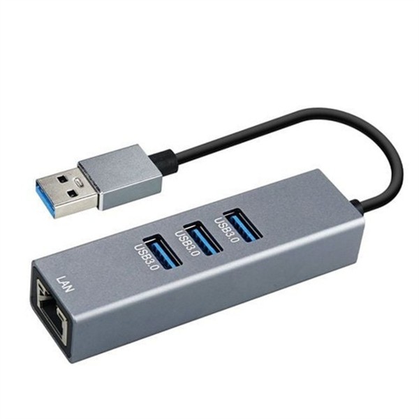 3.0 usb 이더넷 어댑터 USB3.03Port+RJ451Port 인터넷 유선 랜 카드 노트북 - 상품 이미지