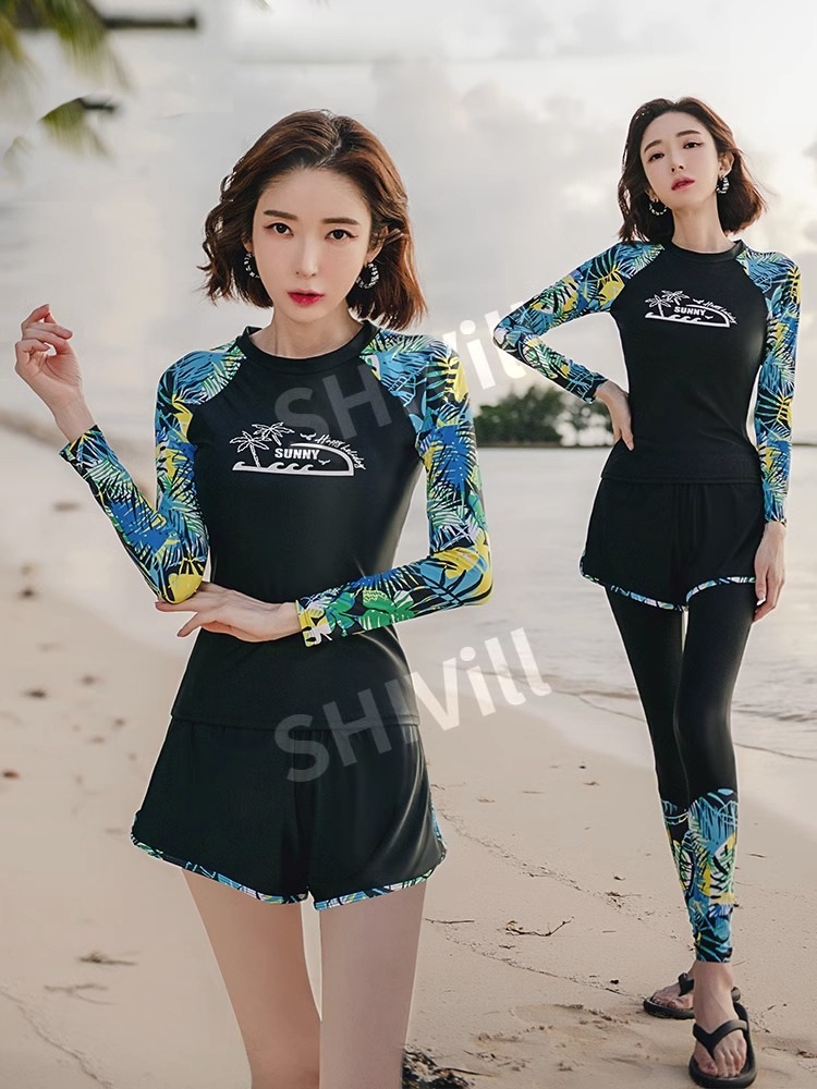 여성용 수영복 자외선 차단 수영복 3종 세트 바캉스룩 래쉬가드 - 상세 이미지 2