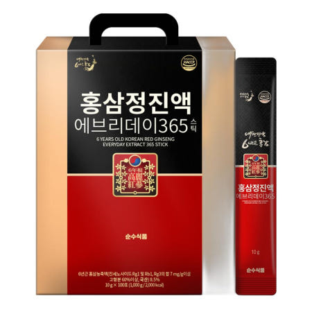 (최신제조) 순수식품 6년근 홍삼정진액 에브리데이 365 스틱 100포_OY871
