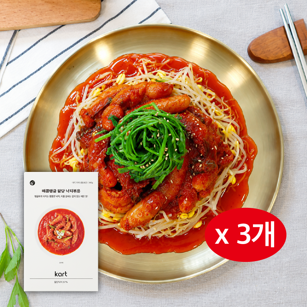 매콤탱글 팔당 낙지볶음 / 깊이 있는 매운맛 통통한 낙지 340g, 3개 - 상품 이미지